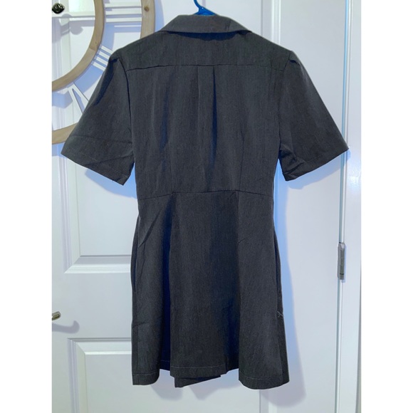 A-line charcoal button dress - Picture 3 of 3